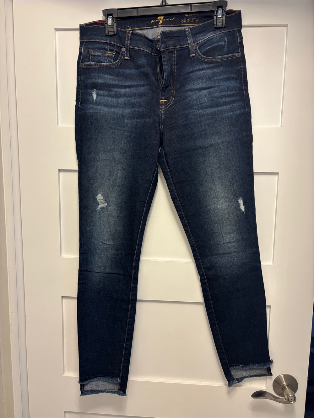 7 for all men kind the ankle Skinny Dark Wash Women's Jeans - Blue